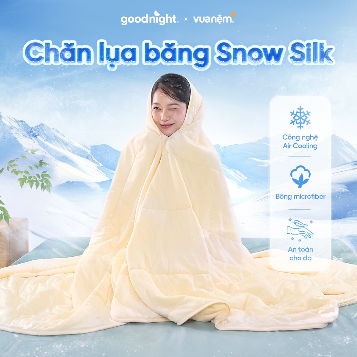 Chăn lụa băng Goodnight Snow Silk