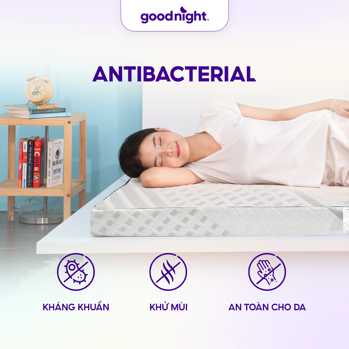 Kháng khuẩn và khử mùi với công nghệ foam than hoạt tính