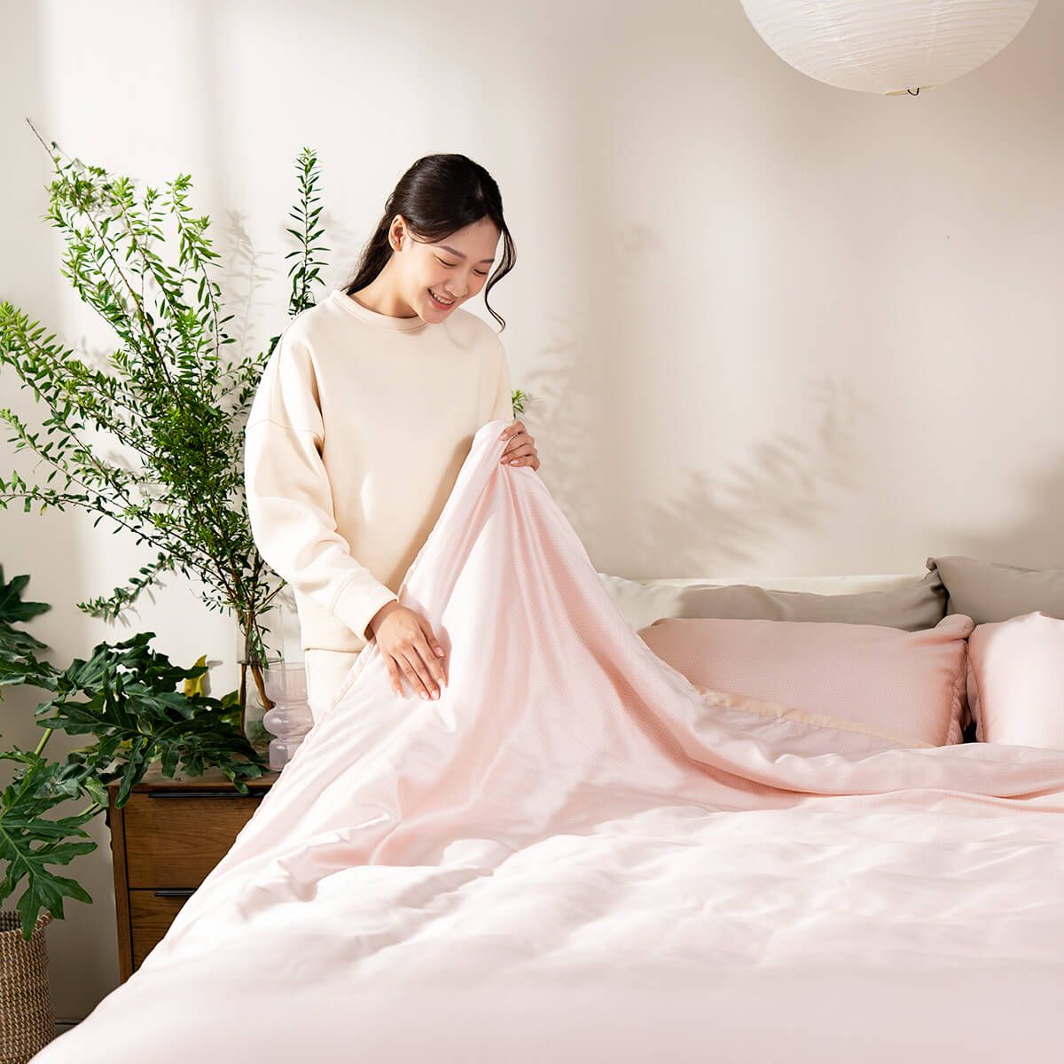 Bộ chăn ga chun chần Lụa Tencel cao cấp Amando Élan 5 chi tiết