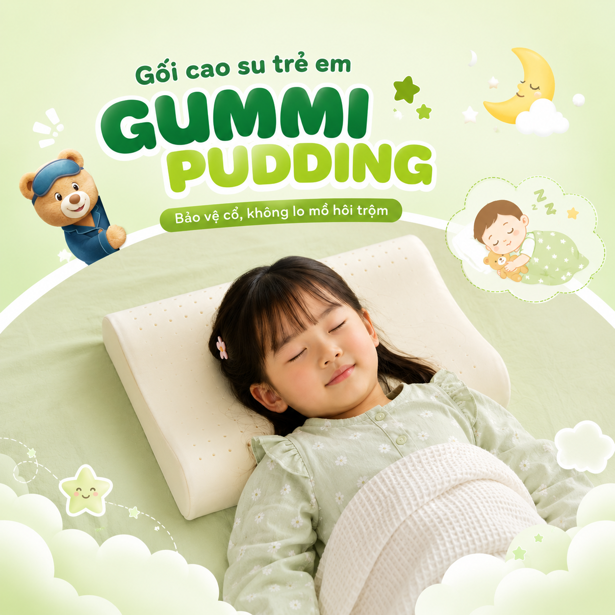 Gối cao su trẻ em Gummi Pudding