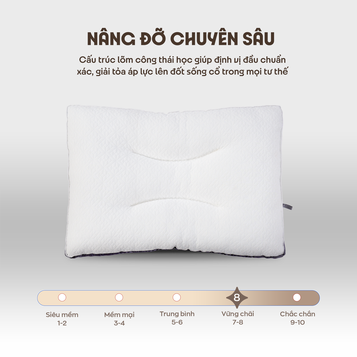 Gối bông Amando Soft Lite giữ form ổn định