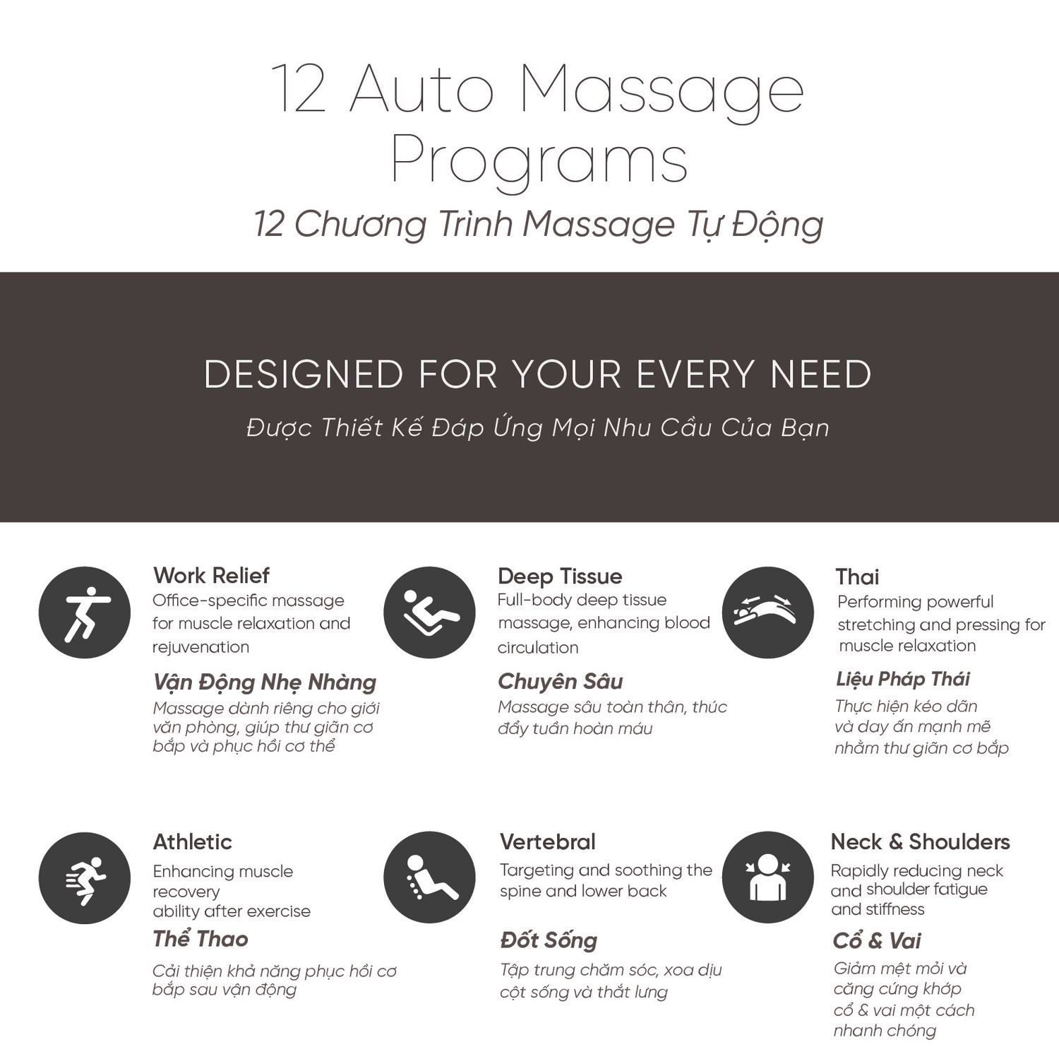 Ghế massage Ogawa Vogue-X giảm đau nhức cơ bắp, giải phóng các điểm căng cơ