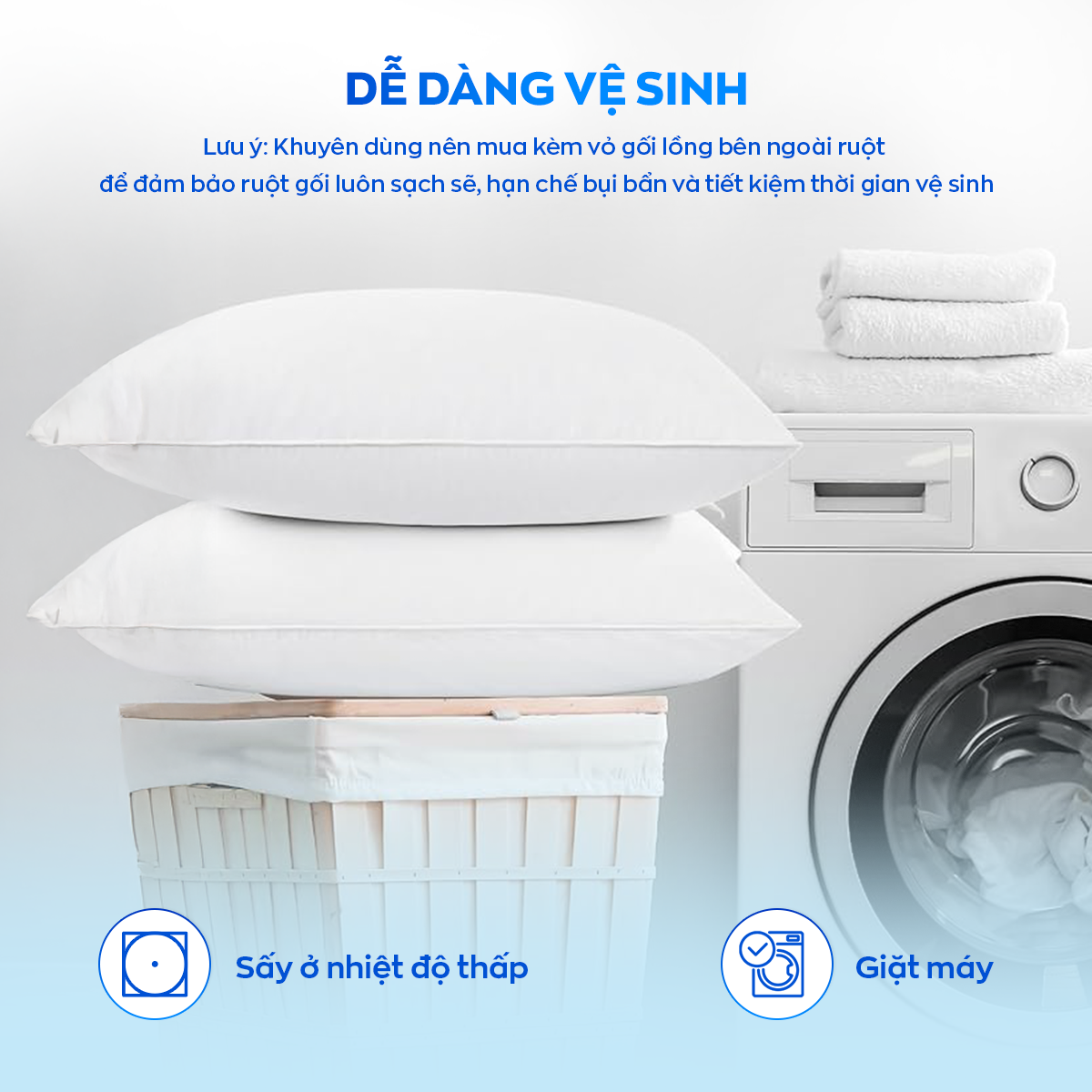 Gối lông vũ nhân tạo Goodnight Mochi siêu êm chuẩn khách sạn 5 sao