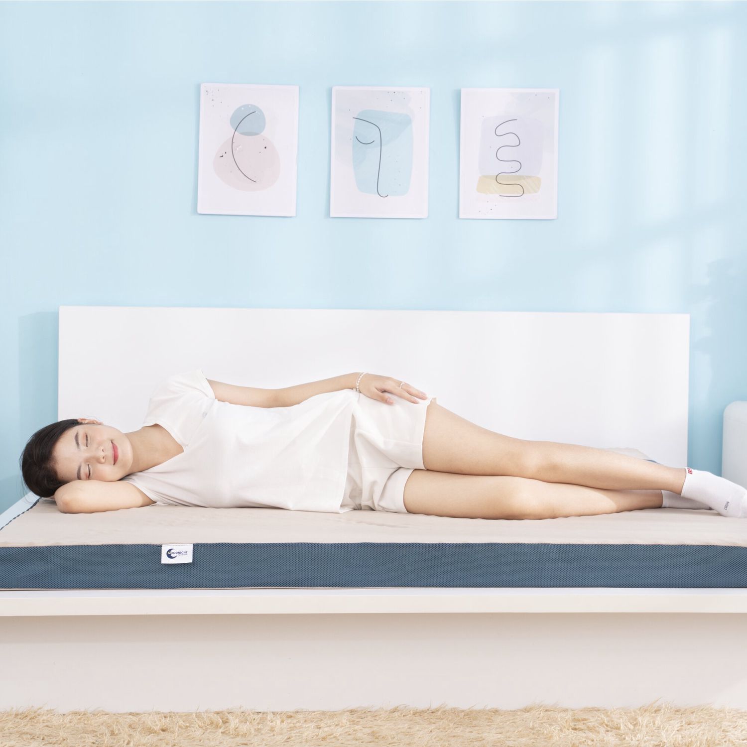 Nệm foam Goodnight Massage lượn sóng gọn nhẹ thoáng khí
