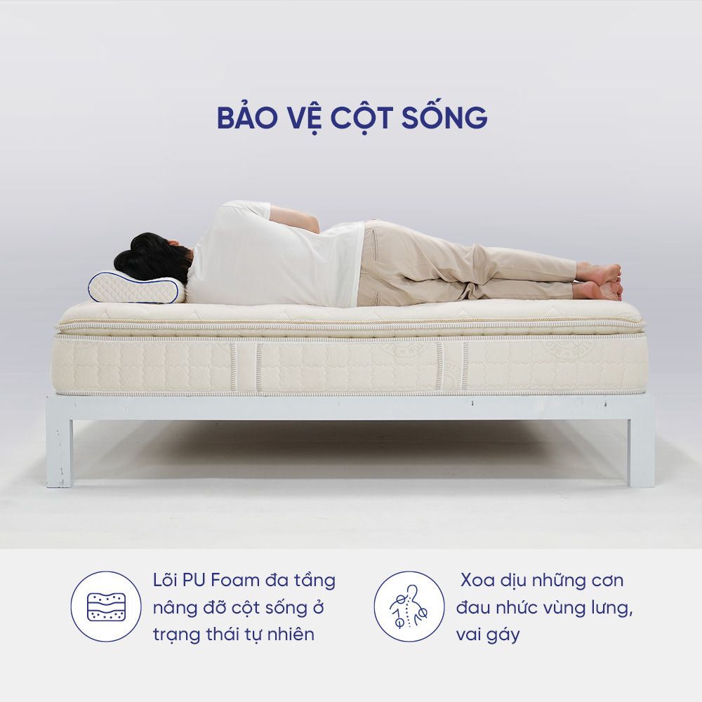 bảo vệ cột sống lõi PU foam đa tầng nâng đỡ cột sống ở trạng thái tự nhiên xoa dịu những cơn đau nhức vùng lưng vai gáy