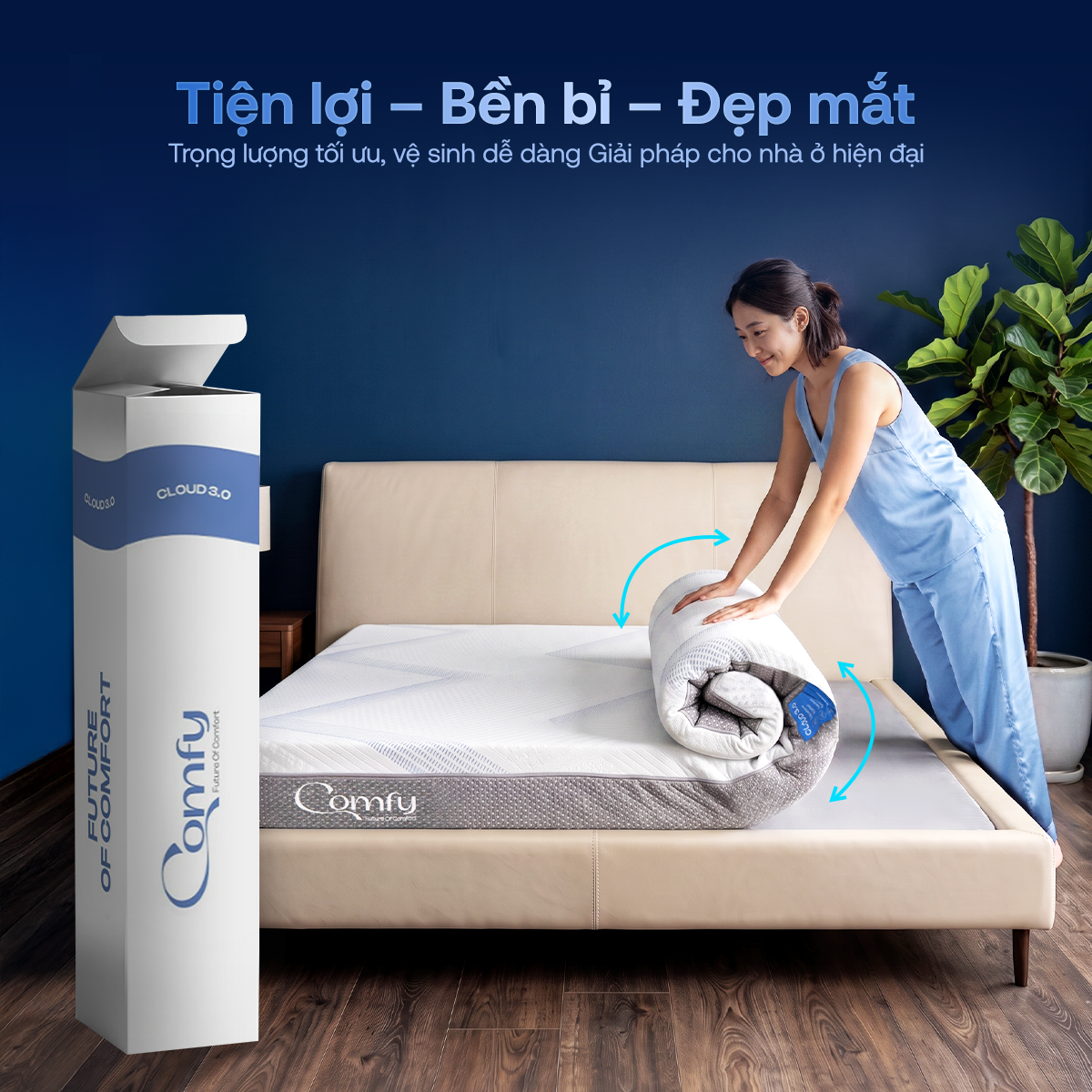 Cấu trúc foam kết hợp than gel hoạt tính trên Comfy Cloud 3.0