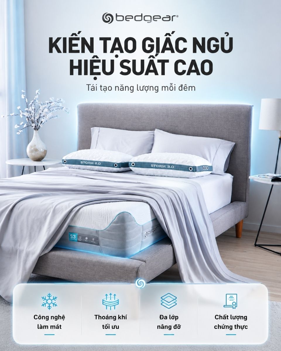 Nệm foam Bedgear S3 Sport 1