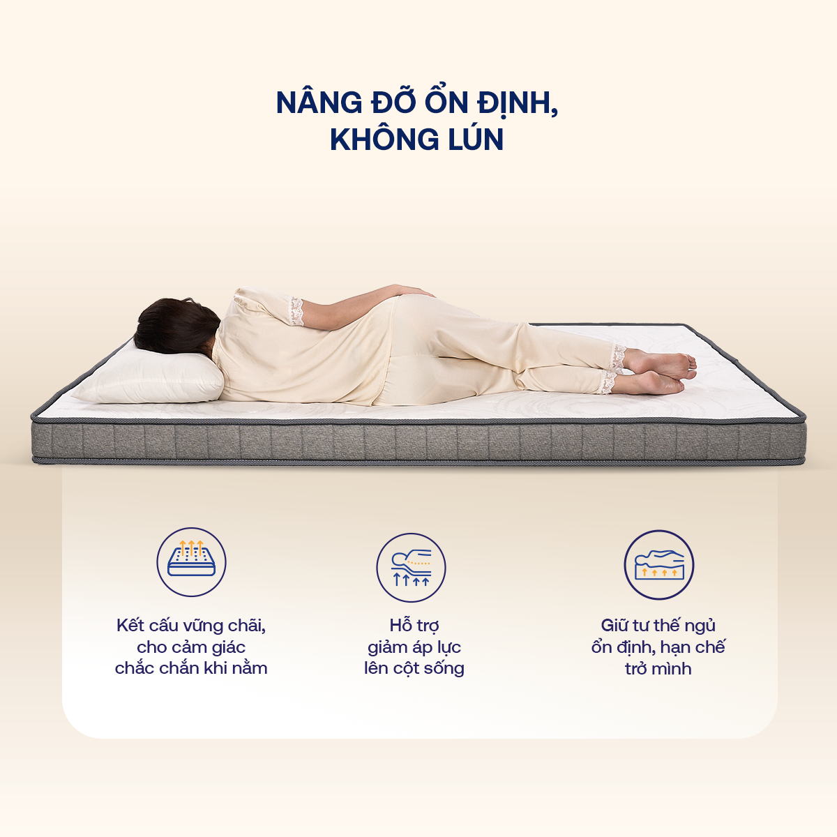 Nâng đỡ ổn định hạn chế xẹp lún iComfy Basic 2.0