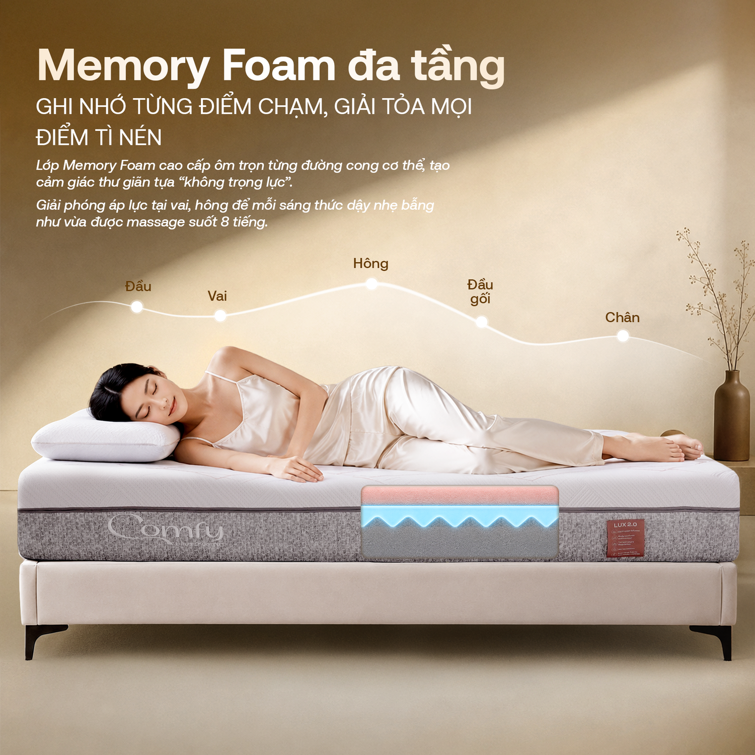 Hình ảnh giới thiệu nệm foam Comfy Lux 2.0 - 3