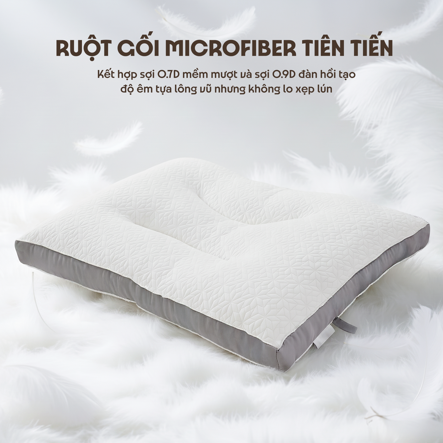Gối bông Amando Soft Lite thoáng khí