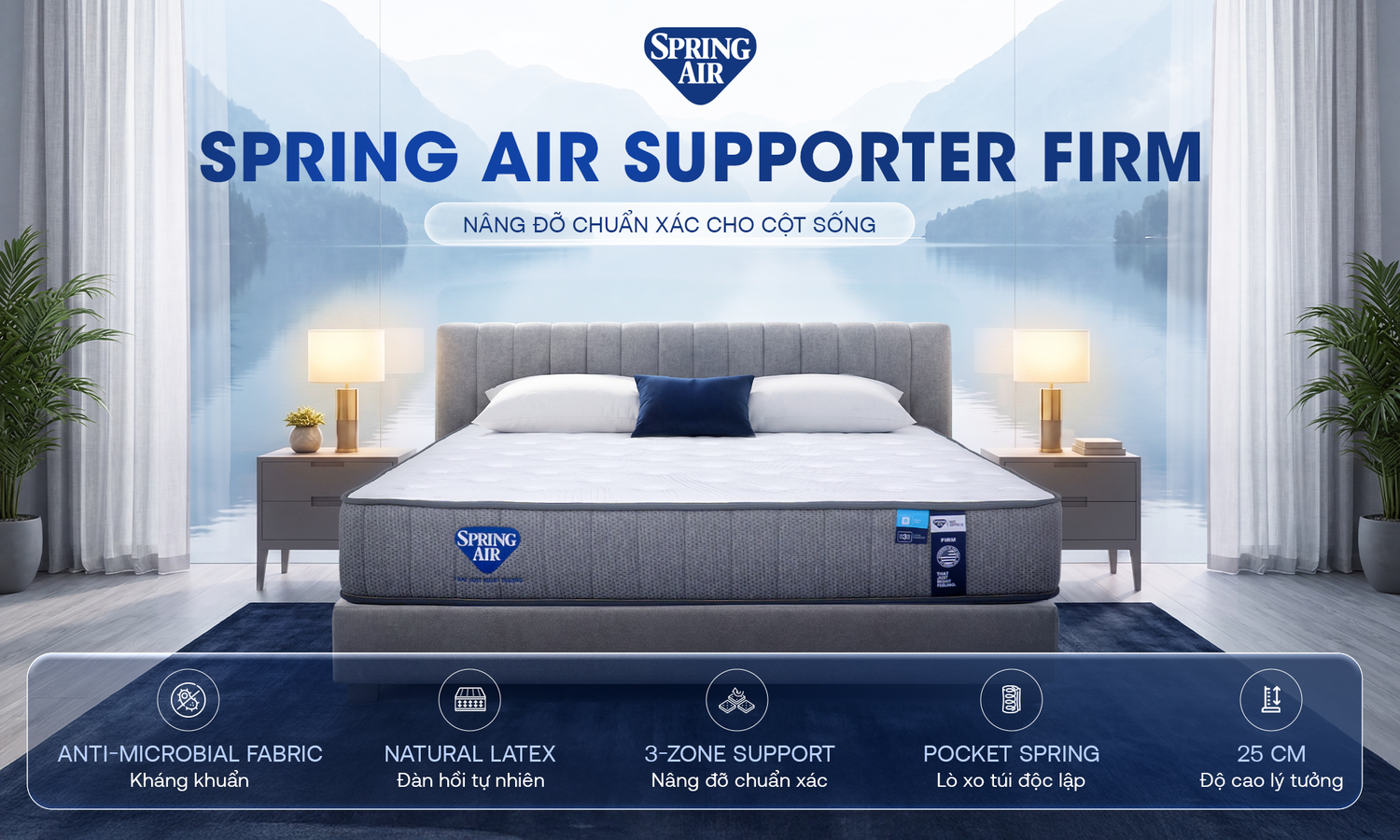 Nệm lò xo Spring Air Back Supporter Firm 1