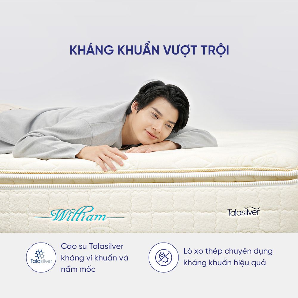 kháng khuẩn vượt trội cao su talasilver kháng vi khuẩn và chống ẩm mốc lò xo thép chuyên dụng kháng khuẩn hiệu quả