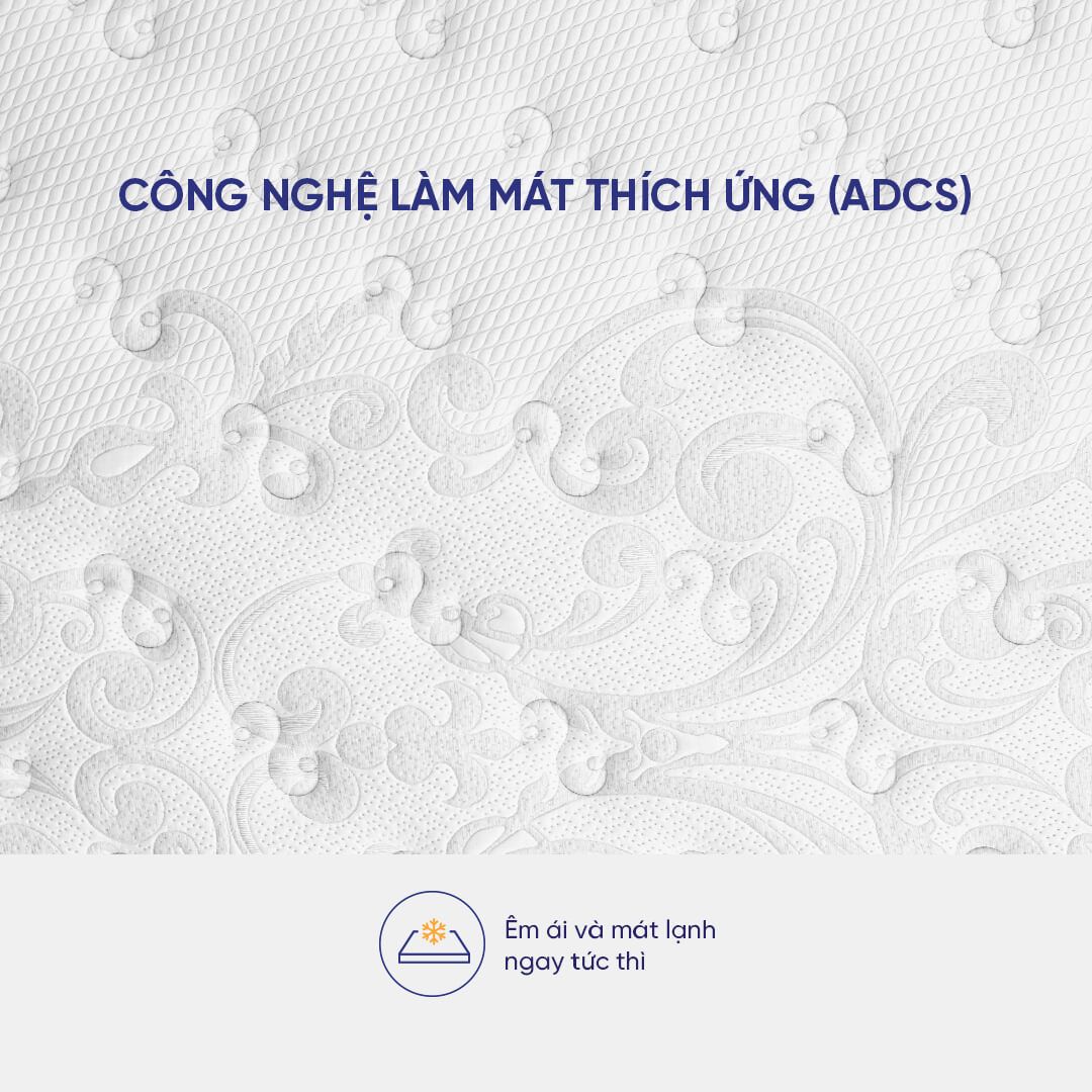 nệm lò xo serta pedic ibalance làm mát, gia tăng êm ái, nâng đỡ 7 vùng cơ thể