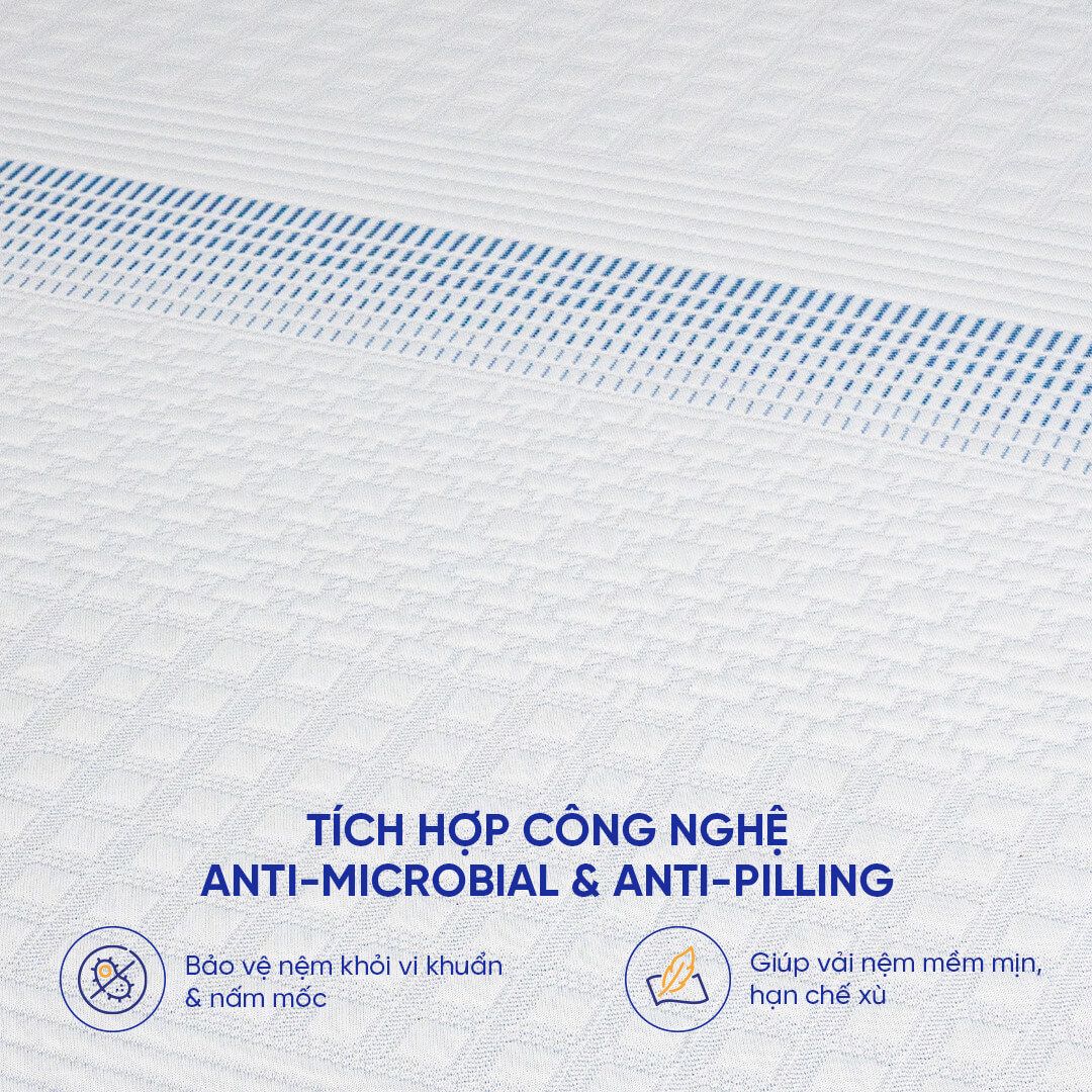 Nệm foam cân bằng trọng lực Comfy Cloud 3.0 nâng đỡ 5 vùng, điều hòa thân nhiệt, kháng khuẩn