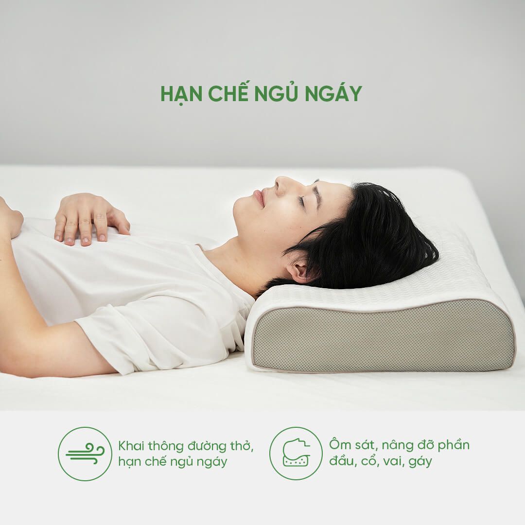 Gối cao su 100% thiên nhiên công thái học Gummi Contour Massage