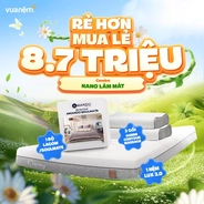 Combo Nano làm mát: 1 Đệm Lux 2.0, 1 Bộ ga Lagom/Soulmate, 2 gối cao su