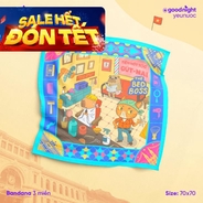 Khăn Goodnight Bandana lụa latin phiên bản linh vật