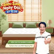 (Quà 8 món) Nệm cao su thiên nhiên Gummi Classic thế hệ mới dày 5/10/15cm