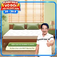 (Quà 8 món) Nệm cao su thiên nhiên Gummi Classic thế hệ mới dày 5/10/15cm