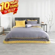 Bộ chăn ga phủ Amando Confident 7 chi tiết màu ghi xám