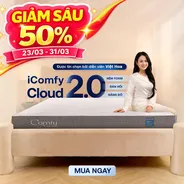 Nệm foam Comfy Cloud 2.0 siêu đàn hồi dày 15cm