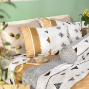 Bộ Ga chun microfiber Amando Ellie họa tiết 4 chi tiết