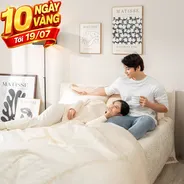 Bộ chăn ga lụa tencel cao cấp Amando Soulmate 7 chi tiết màu kem