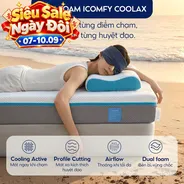 [BST Ngủ Mát] Nệm foam iComfy Coolax đa tầng thoáng mát, massage thư giãn dày 15cm