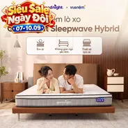 Nệm lò xo Goodnight SleepWave Hybrid (Sleep Wave 4.0) giảm tiếng ồn dày 20cm