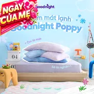 Gối ôm êm ái hiện đại Goodnight Poppy chuẩn công thái học, phù hợp với cơ thể người Việt (BST Ngủ Mát)