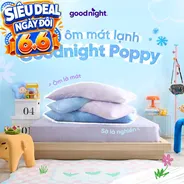 Gối ôm êm ái hiện đại Goodnight Poppy chuẩn công thái học, phù hợp với cơ thể người Việt (BST Ngủ Mát)
