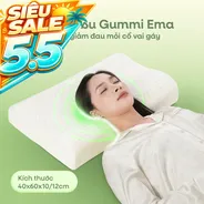 Gối cao su Gummi Ema giảm đau mỏi cổ vai gáy, thiết kế 2 đầu thích hợp cho cả nam và nữ, kích thước 40*60