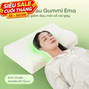 Gối cao su Gummi Ema giảm đau mỏi cổ vai gáy, thiết kế 2 đầu thích hợp cho cả nam và nữ, kích thước 40*60