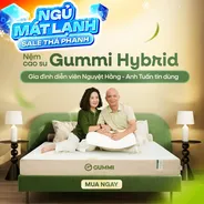 Nệm cao su Gummi Hybrid - công nghệ đa tầng, gấp 2 kháng khuẩn, siêu thoáng mát