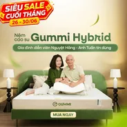 Nệm cao su Gummi Hybrid - công nghệ đa tầng, gấp 2 kháng khuẩn, siêu thoáng mát