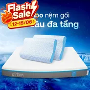 Combo Mát Sâu Đa Tầng: 1 đệm Coolax + 2 gối Nami