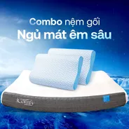 Combo Ngủ Mát Êm Sâu: 1 đệm Coolax Plus + 2 gối Nami