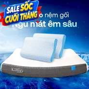 Combo Ngủ Mát Êm Sâu: 1 đệm Coolax Plus + 2 gối Nami
