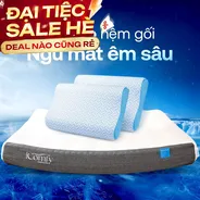 Combo Ngủ Mát Êm Sâu: 1 đệm Coolax Plus + 2 gối Nami
