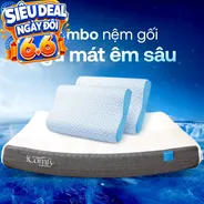 Combo Ngủ Mát Êm Sâu: 1 đệm Coolax Plus + 2 gối Nami