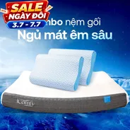 Combo Ngủ Mát Êm Sâu: 1 đệm Coolax Plus + 2 gối Nami