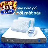 Combo Đàn Hồi Thoáng Khí: 1 đệm Cloud 2.0 + 2 gối Nami