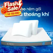 Combo Mát Sâu Đa Tầng 2: 1 đệm Coolax + 2 gối Sofy Air
