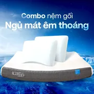 Combo Ngủ Mát Êm Sâu 2: 1 đệm Coolax Plus + 2 gối Sofy Air