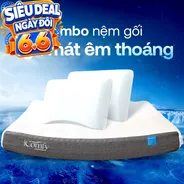 Combo Ngủ Mát Êm Sâu 2: 1 đệm Coolax Plus + 2 gối Sofy Air