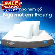 Combo Ngủ Mát Êm Sâu 2: 1 đệm Coolax Plus + 2 gối Sofy Air