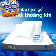 Combo Đàn Hồi Thoáng Khí 2: 1 đệm Cloud 2.0 + 2 gối Sofy Air