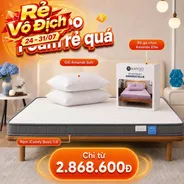 Combo rẻ quá 2: Đệm Foam iComfy Basic 1.0 kèm ga gối