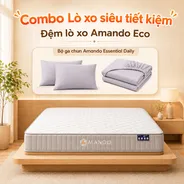 Combo Lò xo siêu tiết kiệm: Đệm lò xo Amando Eco kèm bộ ga chun
