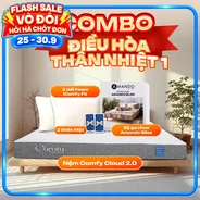 Combo Điều hòa thân nhiệt 1: 1 Đệm Cloud 2.0 + 1 bộ ga Bliss + 2 gối Fit - - tiết kiệm 1117K